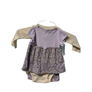 Child of Mine by Carters Baby Girl 3PC Set Hello Little Sister Floral Purple 12M
